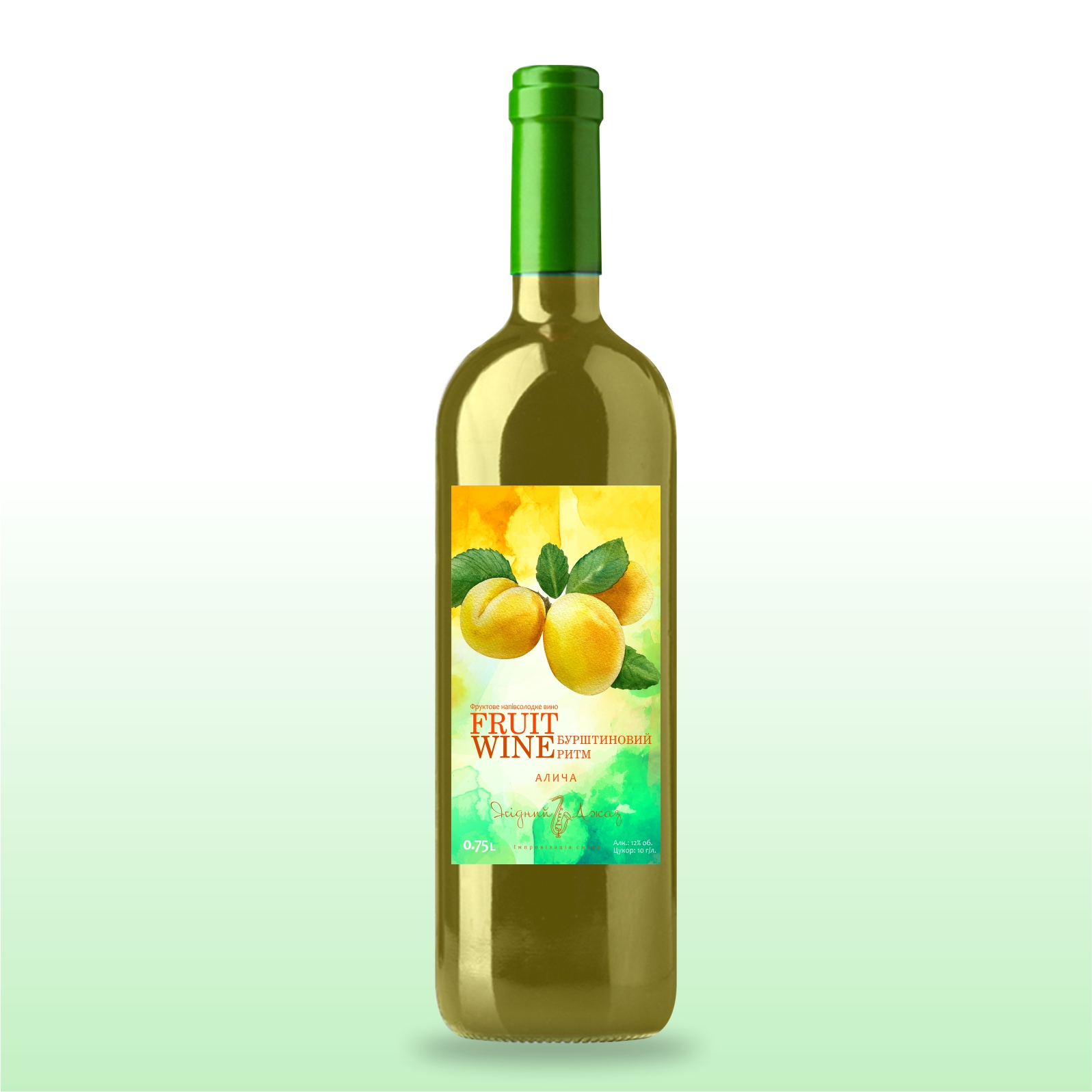 Фруктове напівсолодке вино «Бурштиновий Ритм» (Алича)